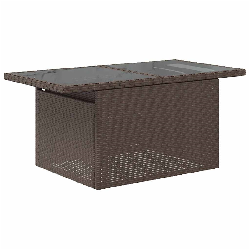 vidaXL PE rattan Garden Table in Brown