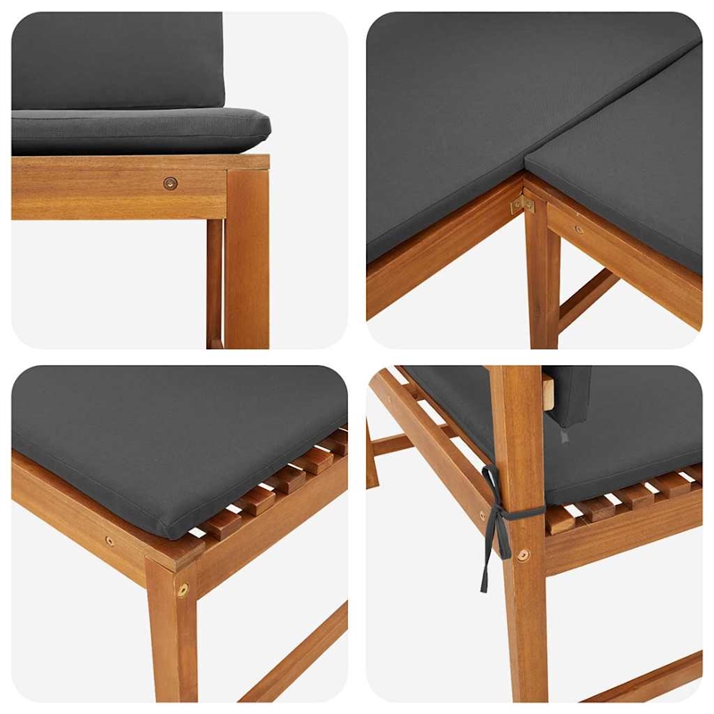 vidaXL Solid Acacia Wood Garden Chair in Brown