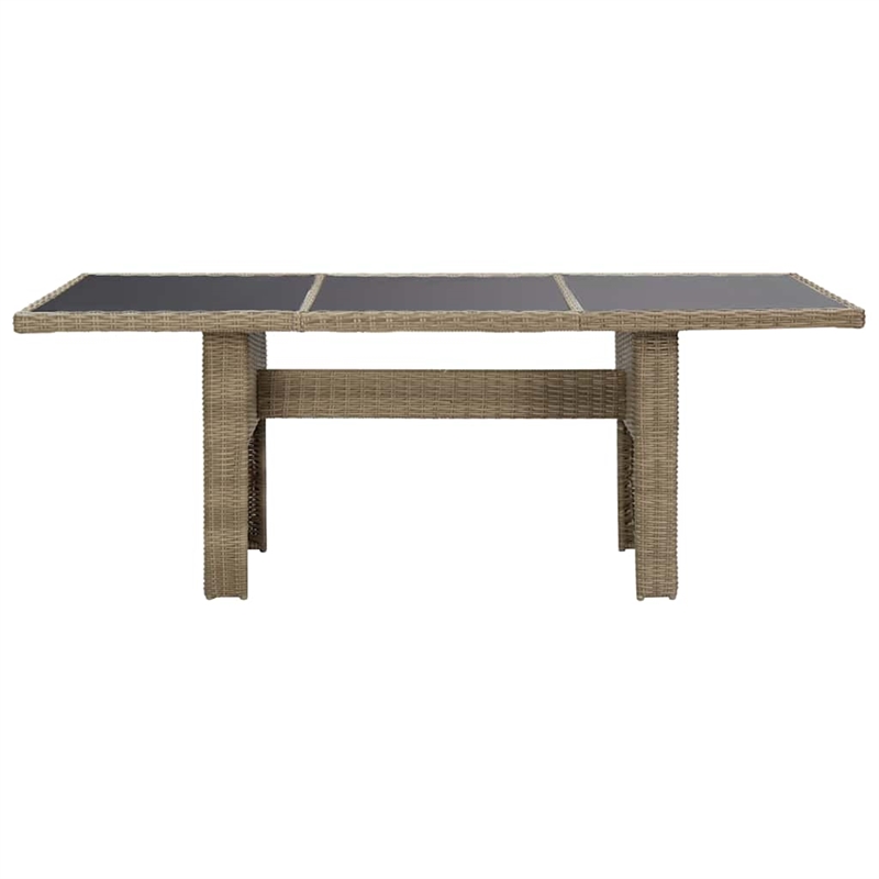 vidaXL PE Rattan and Powder-Coated Steel Dining Table in Brown/Black