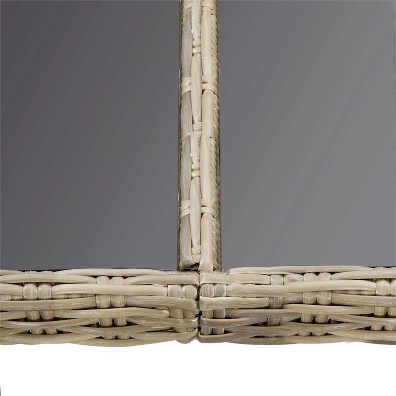 vidaXL PE Rattan and Powder-Coated Steel Dining Table in Brown/Black