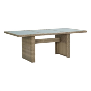 vidaXL Dining Table in Brown and Transparent