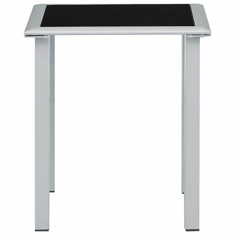 vidaXL Powder-Coated Steel Outdoor Table in Black/Silver