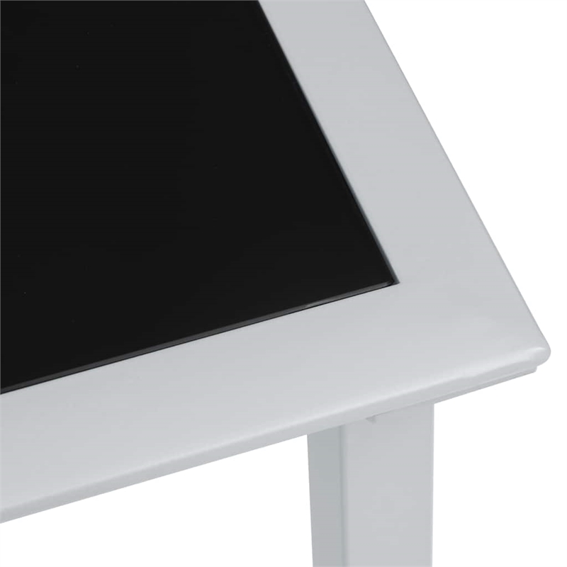 vidaXL Powder-Coated Steel Outdoor Table in Black/Silver