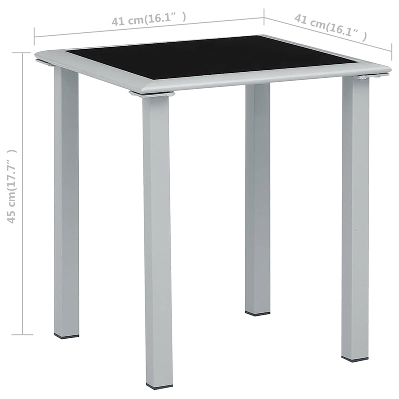 vidaXL Powder-Coated Steel Outdoor Table in Black/Silver
