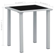 vidaXL Powder-Coated Steel Outdoor Table in Black/Silver