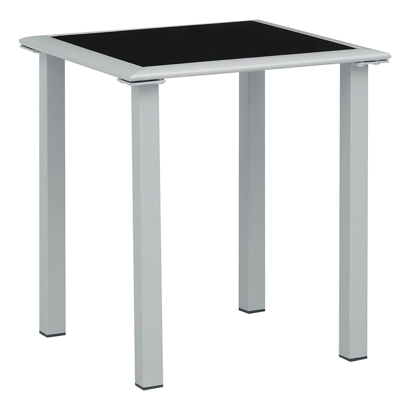 vidaXL Powder-Coated Steel Outdoor Table in Black/Silver