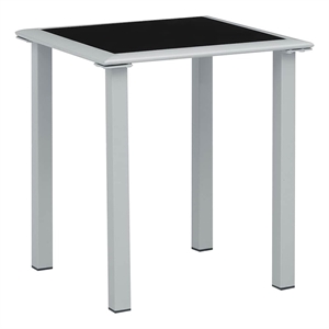 vidaXL Powder-Coated Steel Outdoor Table in Black/Silver