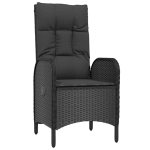 vidaXL Poly Rattan Outdoor Chair in Black w/ Removable Covers