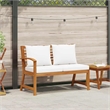 vidaXL Solid Acacia Wood Garden Bench in Brown/Cream