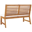 vidaXL Solid Acacia Wood Garden Bench in Brown/Cream