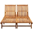 vidaXL Solid Acacia Wood Large Sunlounger in Natural