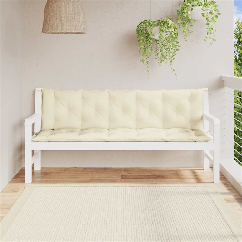 vidaXL Garden Bench Cushion in Cream White (Set of 2)