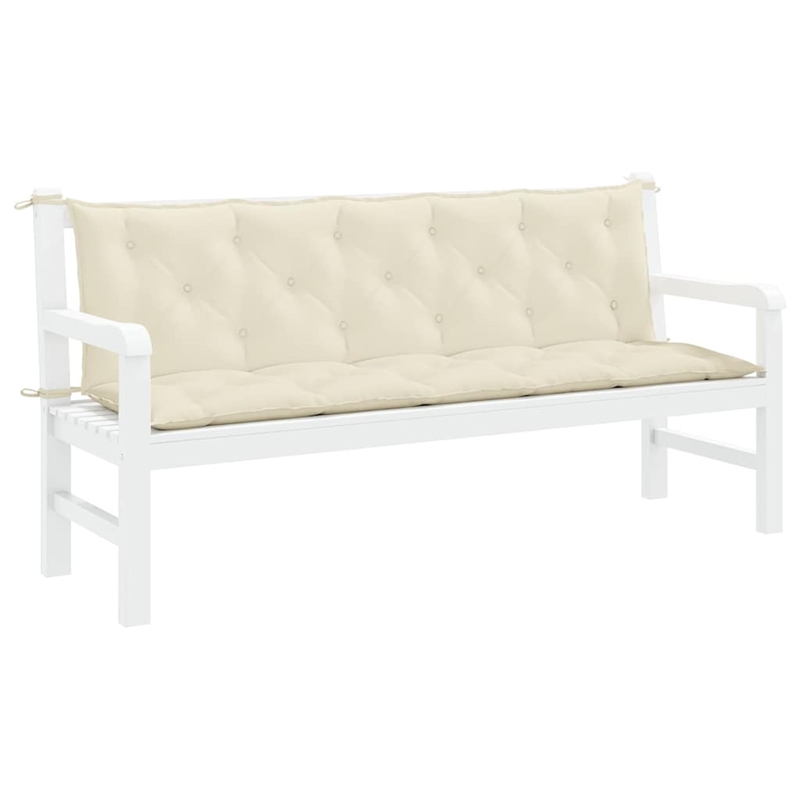 vidaXL Garden Bench Cushion in Cream White (Set of 2)