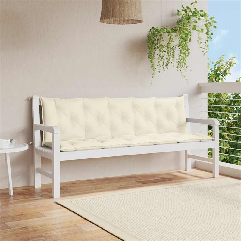vidaXL Garden Bench Cushion in Cream White (Set of 2)