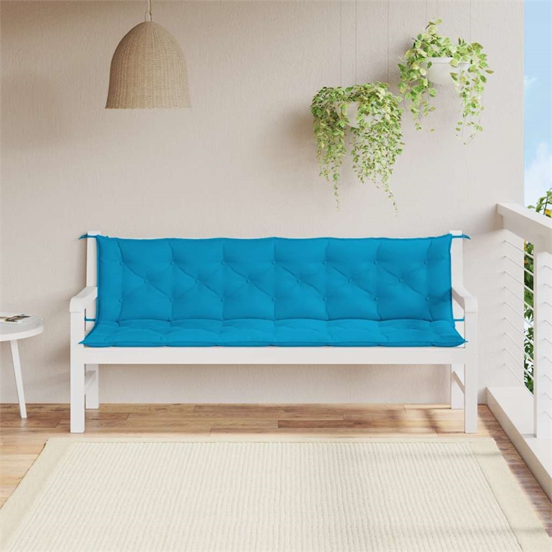 vidaXL Garden Bench Cushion in Light blue (Set of 2)