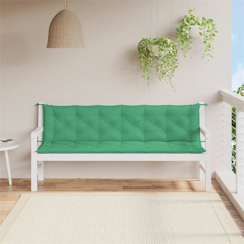 vidaXL Garden Bench Cushion in Green (Set of 2)