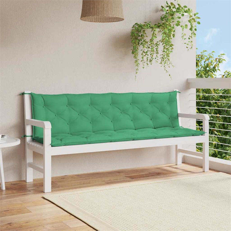 vidaXL Garden Bench Cushion in Green (Set of 2)