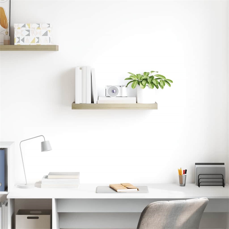 vidaXL MDF Floating Wall Shelf in Oak