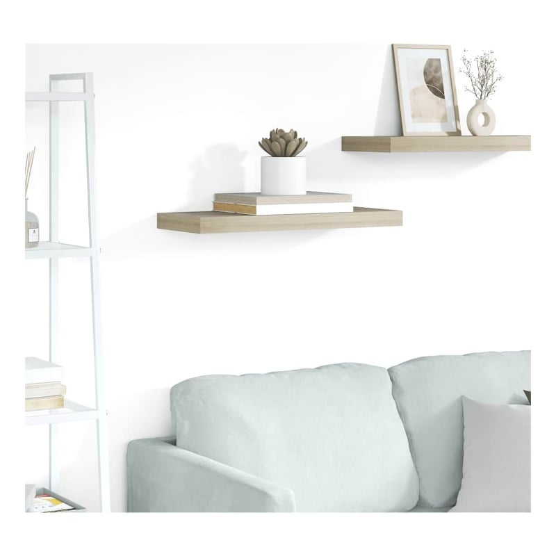 vidaXL MDF Floating Wall Shelf in Oak