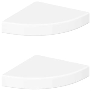 vidaXL MDF and Metal Corner Shelf in White Honeycomb (Set of 2)
