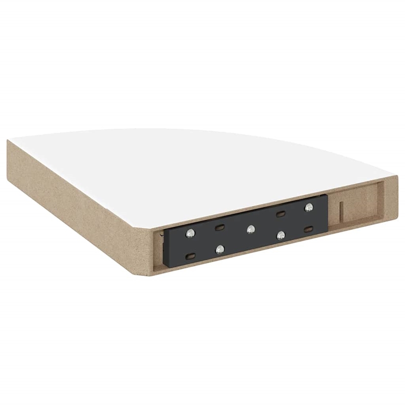 vidaXL MDF and Metal Corner Shelf in White Honeycomb (Set of 2)