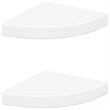 vidaXL MDF and Metal Corner Shelf in White Honeycomb (Set of 2)
