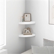vidaXL MDF and Metal Corner Shelf in White Honeycomb (Set of 2)