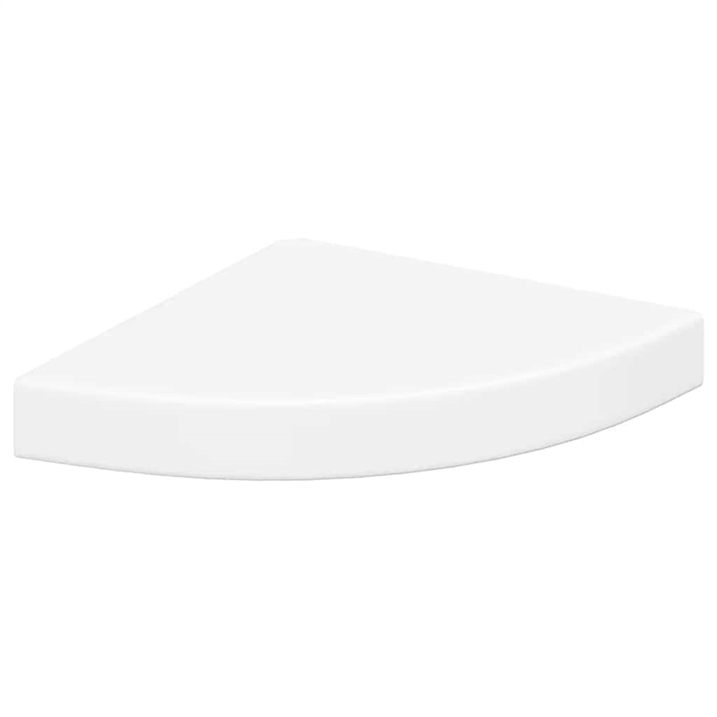 vidaXL MDF and Metal Corner Shelf in White Honeycomb (Set of 2)