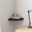 vidaXL MDF & Metal Wall Mounted Corner Shelf in Black Honeycomb