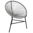 vidaXL Polyethylene Rattan Round Modern Moon Chair in Gray