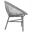 vidaXL Polyethylene Rattan Round Modern Moon Chair in Gray