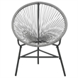 vidaXL Polyethylene Rattan Round Modern Moon Chair in Gray