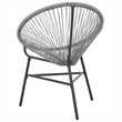 vidaXL Polyethylene Rattan Round Modern Moon Chair in Gray