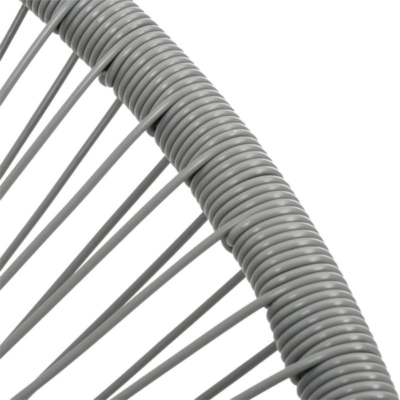 vidaXL Polyethylene Rattan Round Modern Moon Chair in Gray