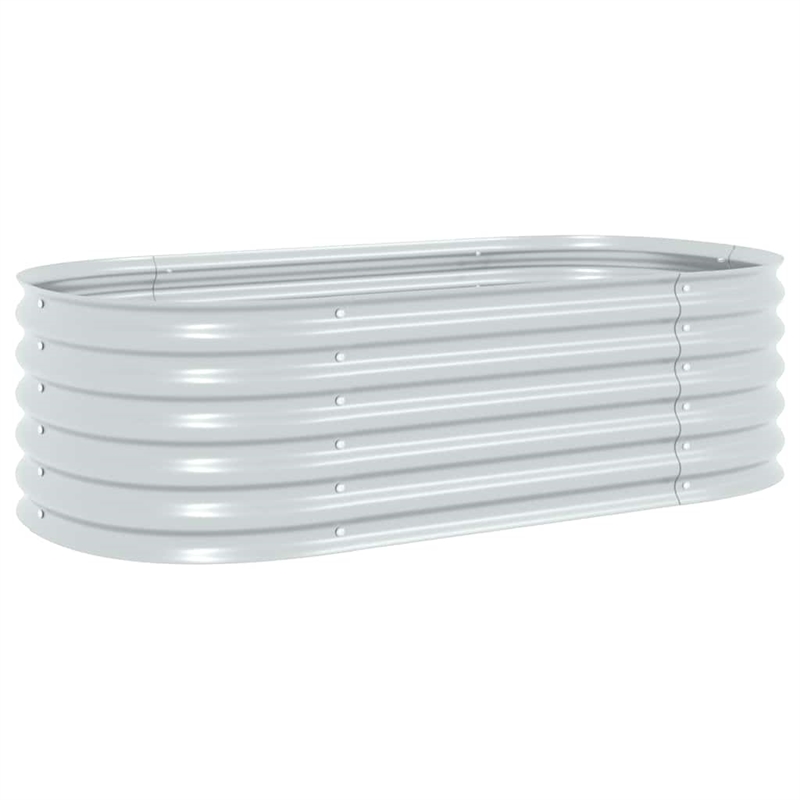 vidaXL Large Galvanized Steel Raised Garden Bed in Silver