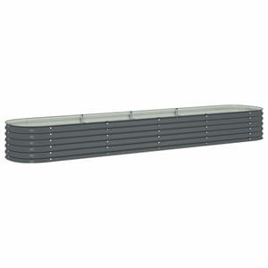 vidaXL Large Galvanized Steel Raised Garden Bed in Gray