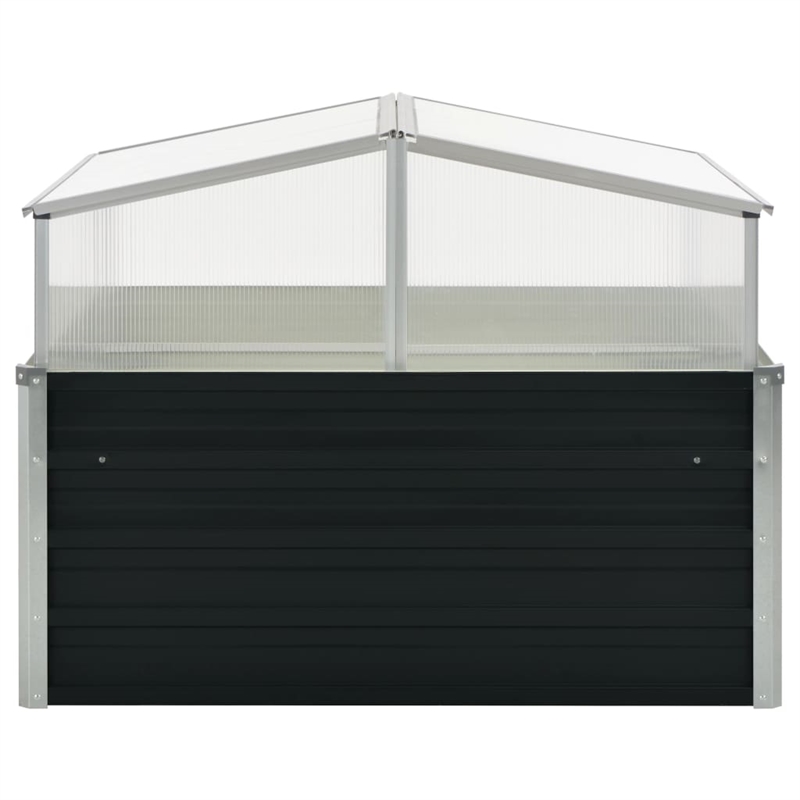 vidaXL Medium Galvanized Steel Garden Planter in Anthracite