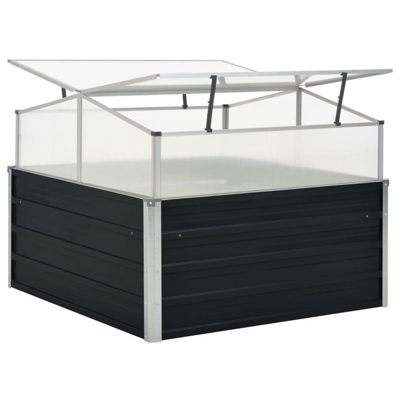 vidaXL Medium Galvanized Steel Garden Planter in Anthracite