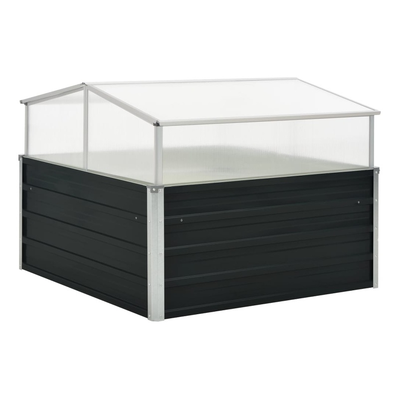 vidaXL Medium Galvanized Steel Garden Planter in Anthracite
