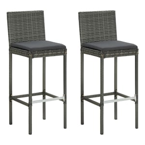 vidaXL Bar Stool in Gray (Set of 2)