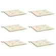vidaXL Chair Cushion in Cream (Set of 6)