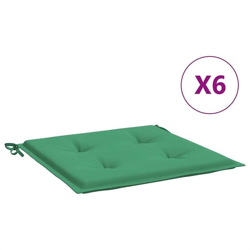vidaXL Chair Cushion in Green (Set of 6)