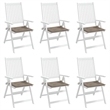 vidaXL Chair Cushion in Taupe (Set of 6)