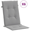 vidaXL Highback Chair Cushion in Gray (Set of 6))