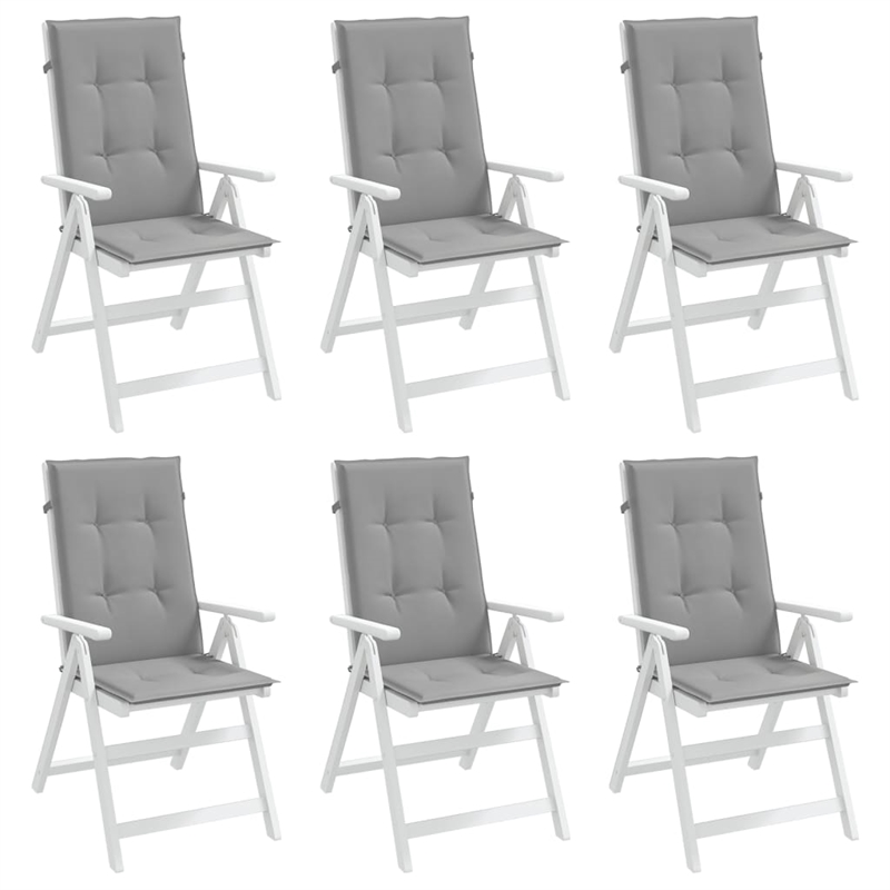 vidaXL Highback Chair Cushion in Gray (Set of 6))