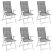 vidaXL Highback Chair Cushion in Gray (Set of 6))
