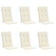vidaXL Highback Chair Cushion in Cream (Set of 6)
