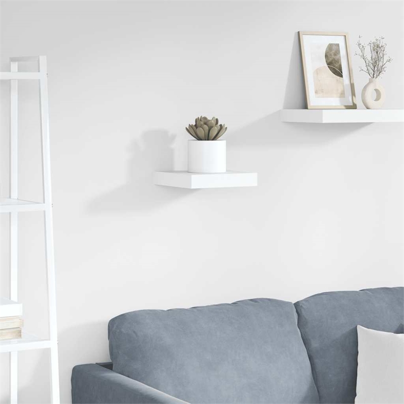 vidaXL MDF Wall Shelf in White Honeycomb