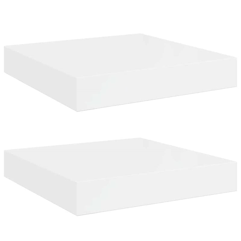 vidaXL MDF and Metal Wall Shelf in White Honeycomb (Set of 2)