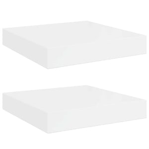 vidaXL MDF and Metal Wall Shelf in White Honeycomb (Set of 2)